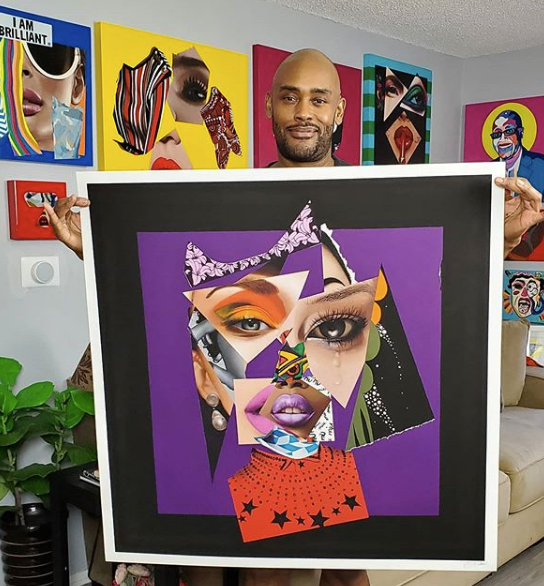 The Peace in Perfection - Abstract portrait Art - Vanity Pop - Collage Portrait - Limited Edition Giclee Art Print - Vakseen Art