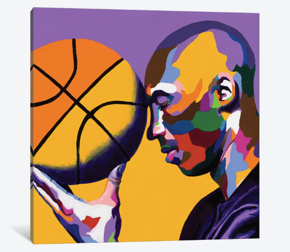 Kobe Bryant portrait art - Limited Edition Hand-Embellished Canvas Art Giclee - Vakseen Art