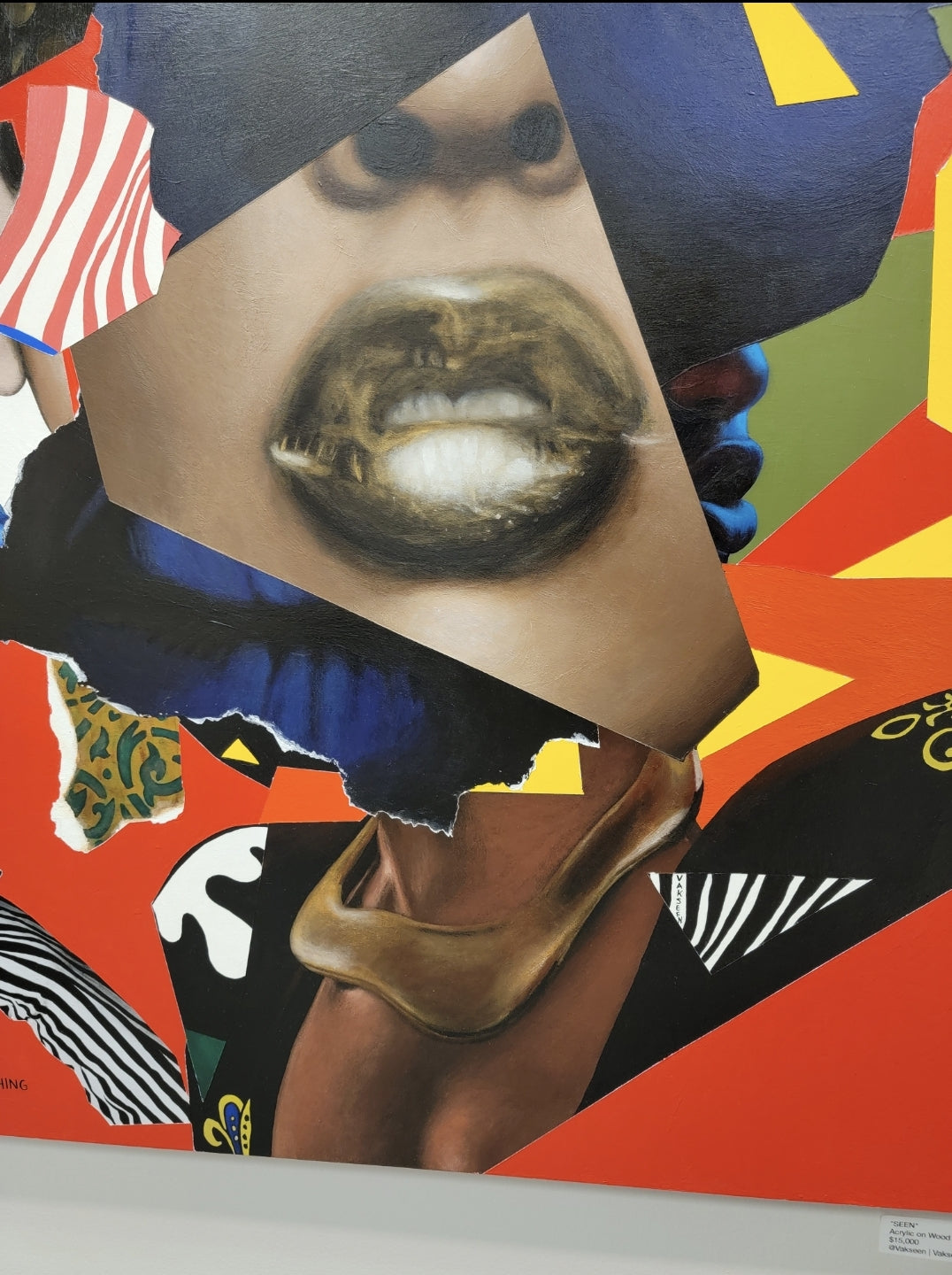 SEEN - Collage Portrait – Original Acrylic Painting – Vanity Pop Series – Wall Decor by Vakseen