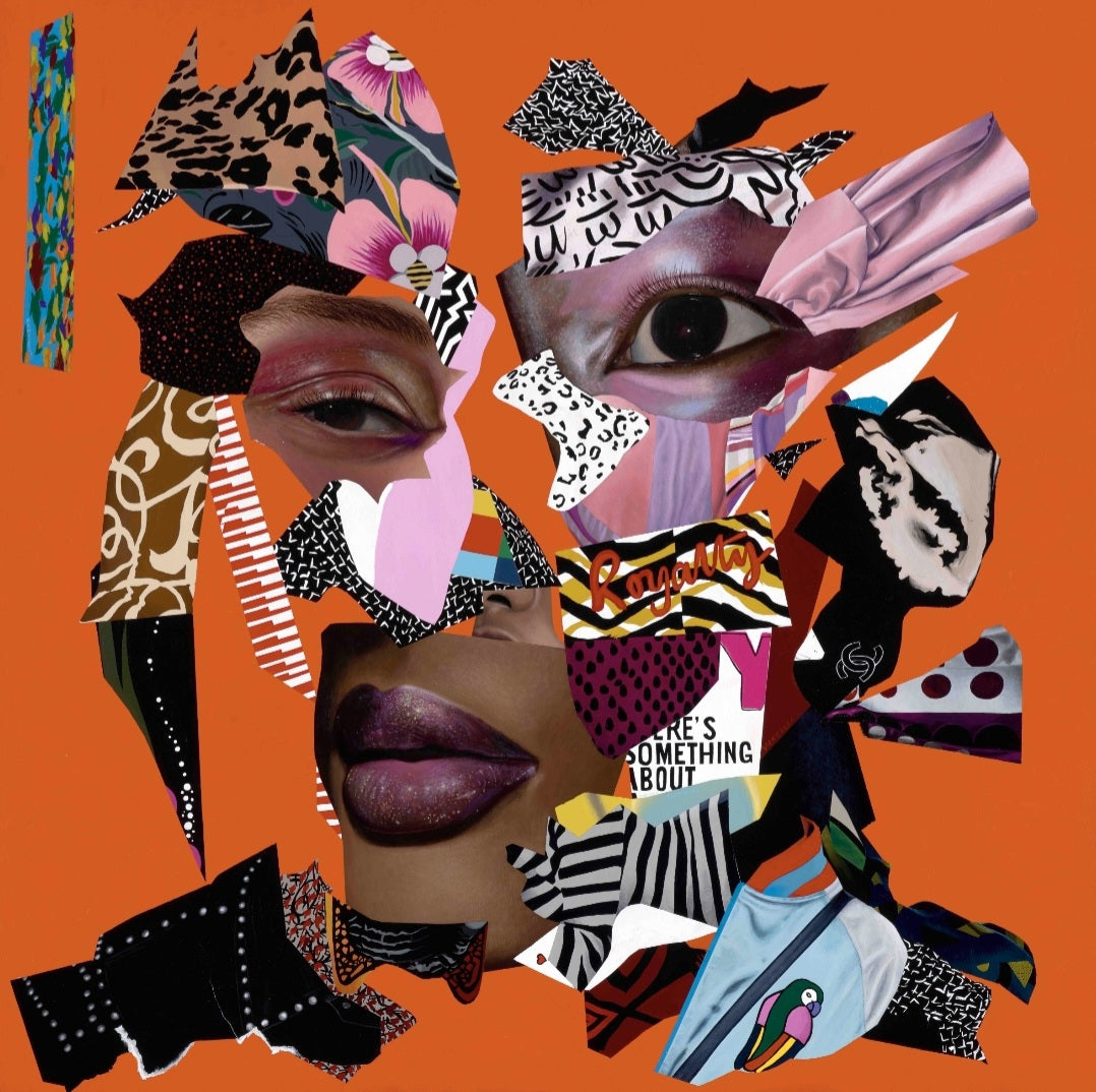 She Dreams - Collage Portrait – Original Acrylic Painting – Vanity Pop Series – Wall Decor by Vakseen