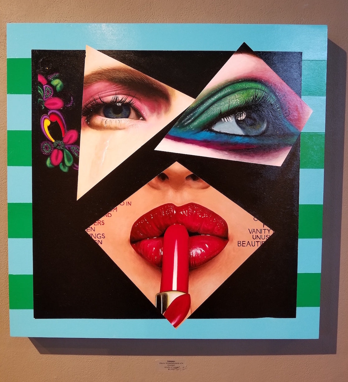 Abstract portrait Art - Vanity Pop - Collage Portrait - Original Acrylic Painting & Wall Decor - Vakseen Art