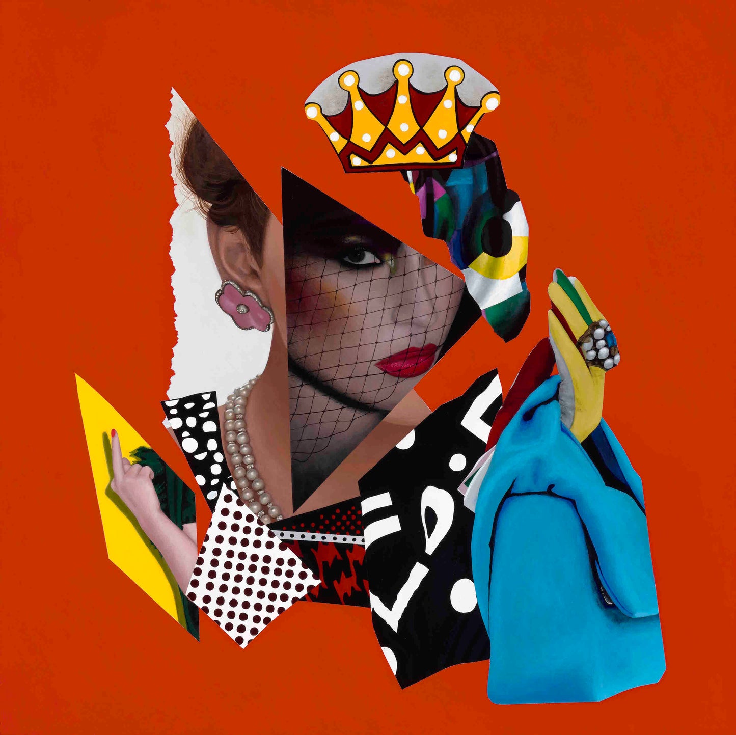 A Bit of A Drama Queen - Collage Portrait – Original Acrylic Painting – Vanity Pop Series – Wall Decor by Vakseen