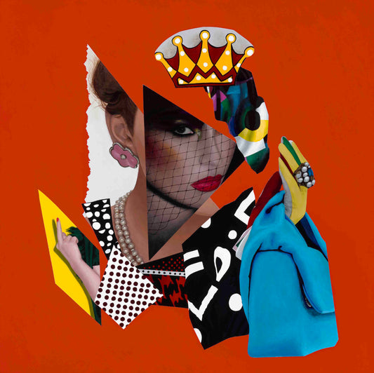 A Bit of A Drama Queen - Collage Portrait – Original Acrylic Painting – Vanity Pop Series – Wall Decor by Vakseen