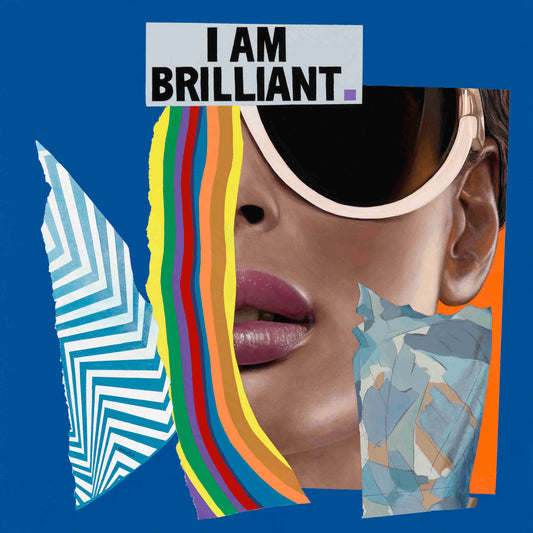 And She Shined. - Collage Portrait – Original Acrylic Painting – Vanity Pop Series – Wall Decor by Vakseen