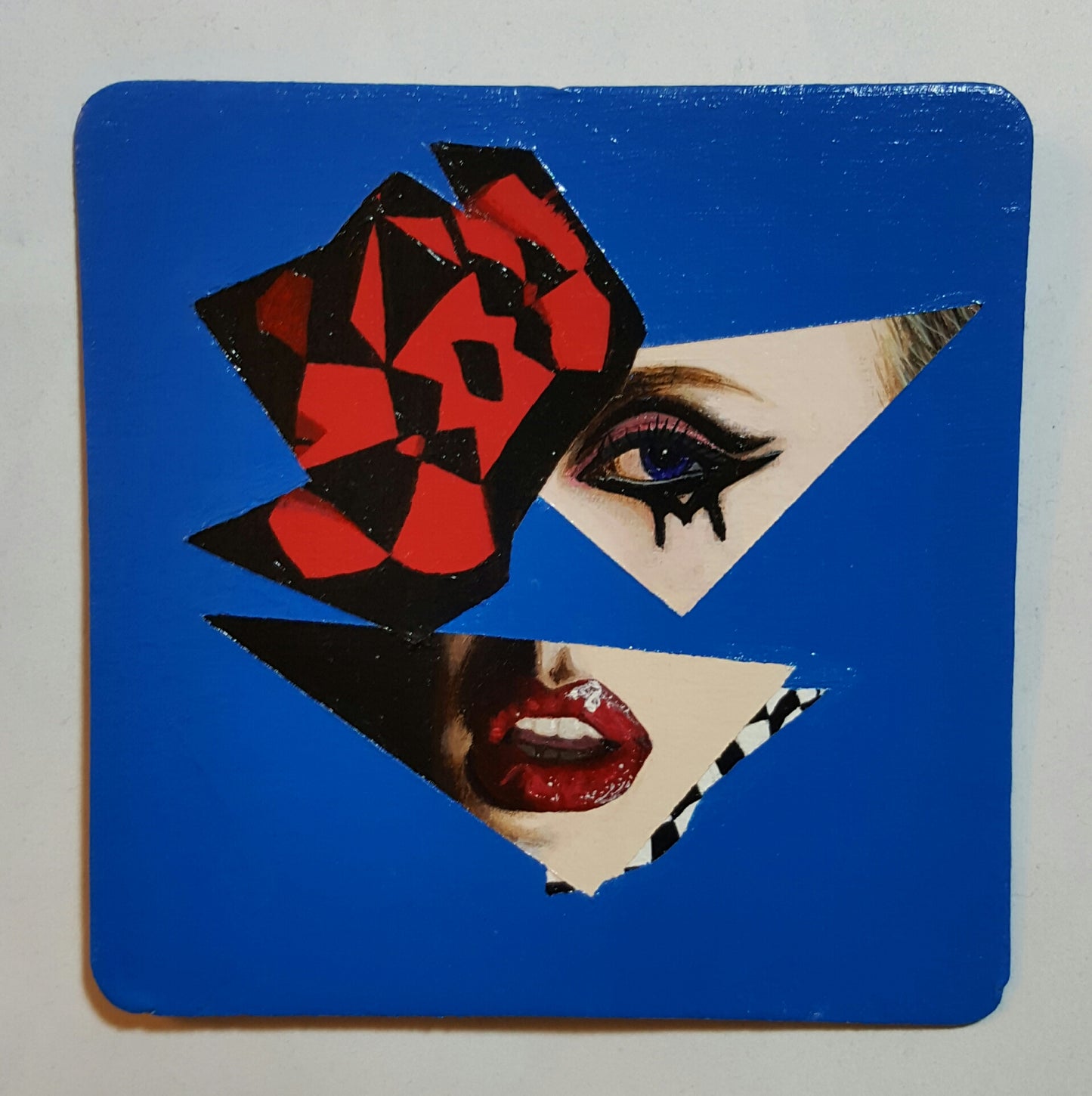 Excuse Me While I Die - Collage Portrait – Original Acrylic Painting – Vanity Pop Series – Wall Decor by Vakseen