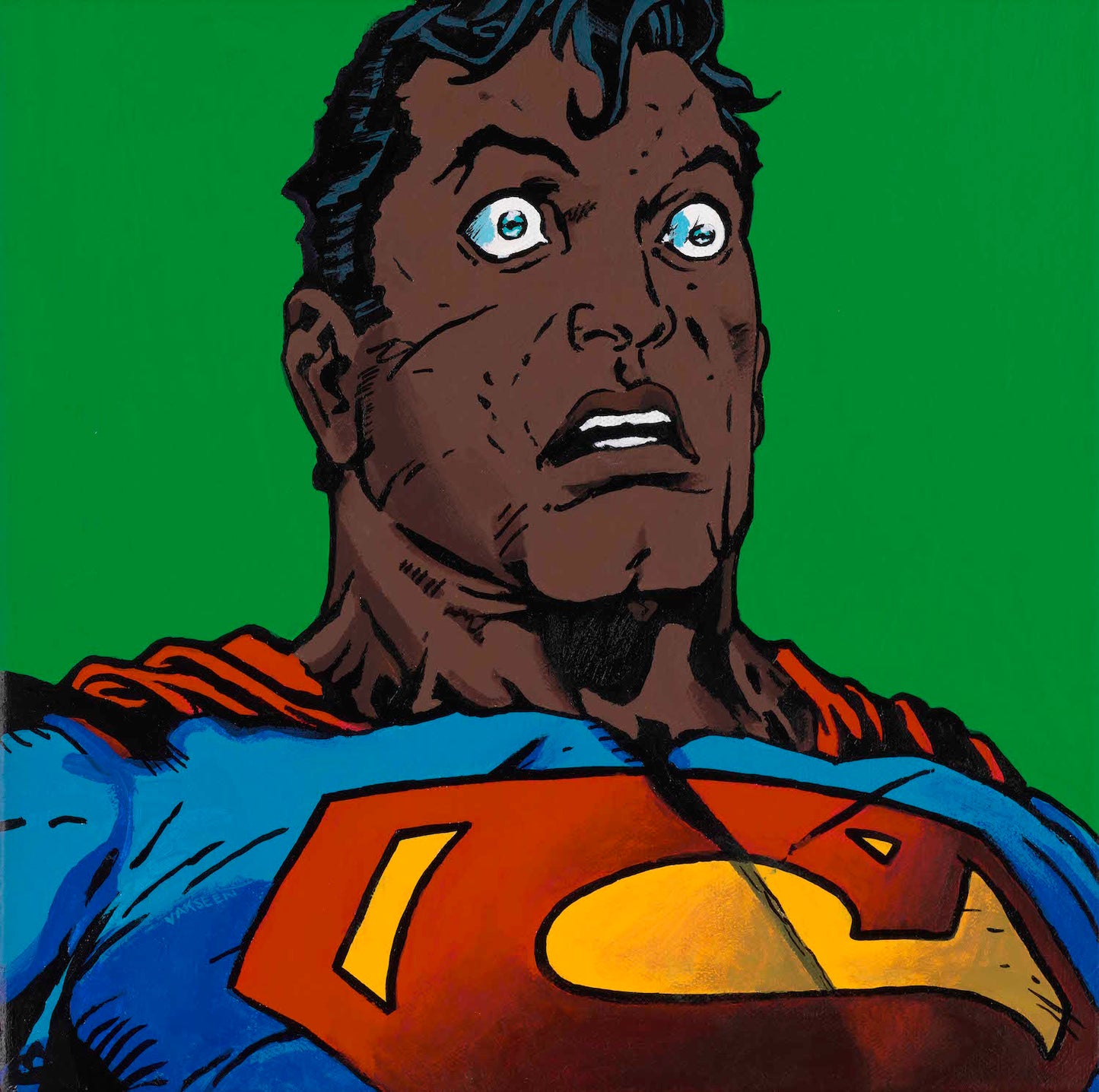 Black Superman portrait art - Limited Edition Giclee Art Prints - Vakseen Art