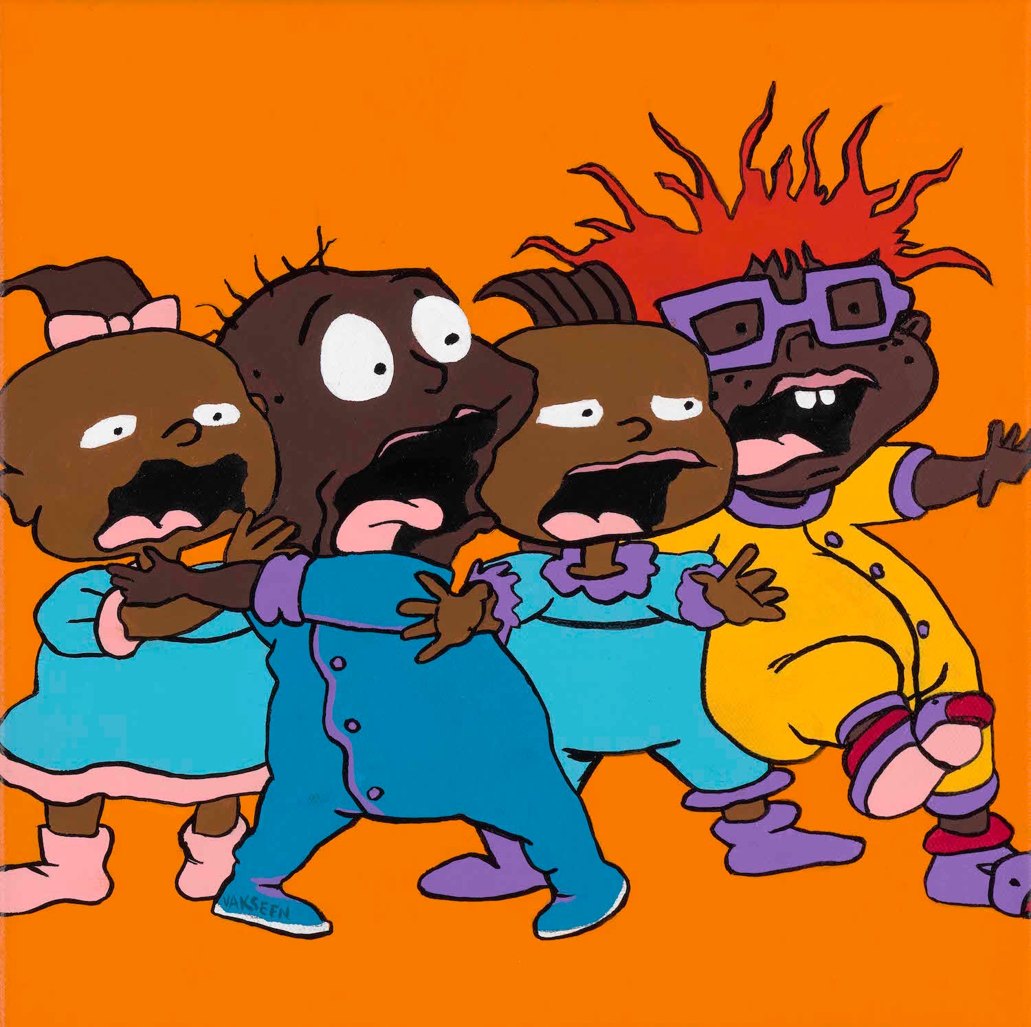 Black Rugrats portrait art - Custom Art Stickers for Laptop & Wall Decor - Vakseen Art