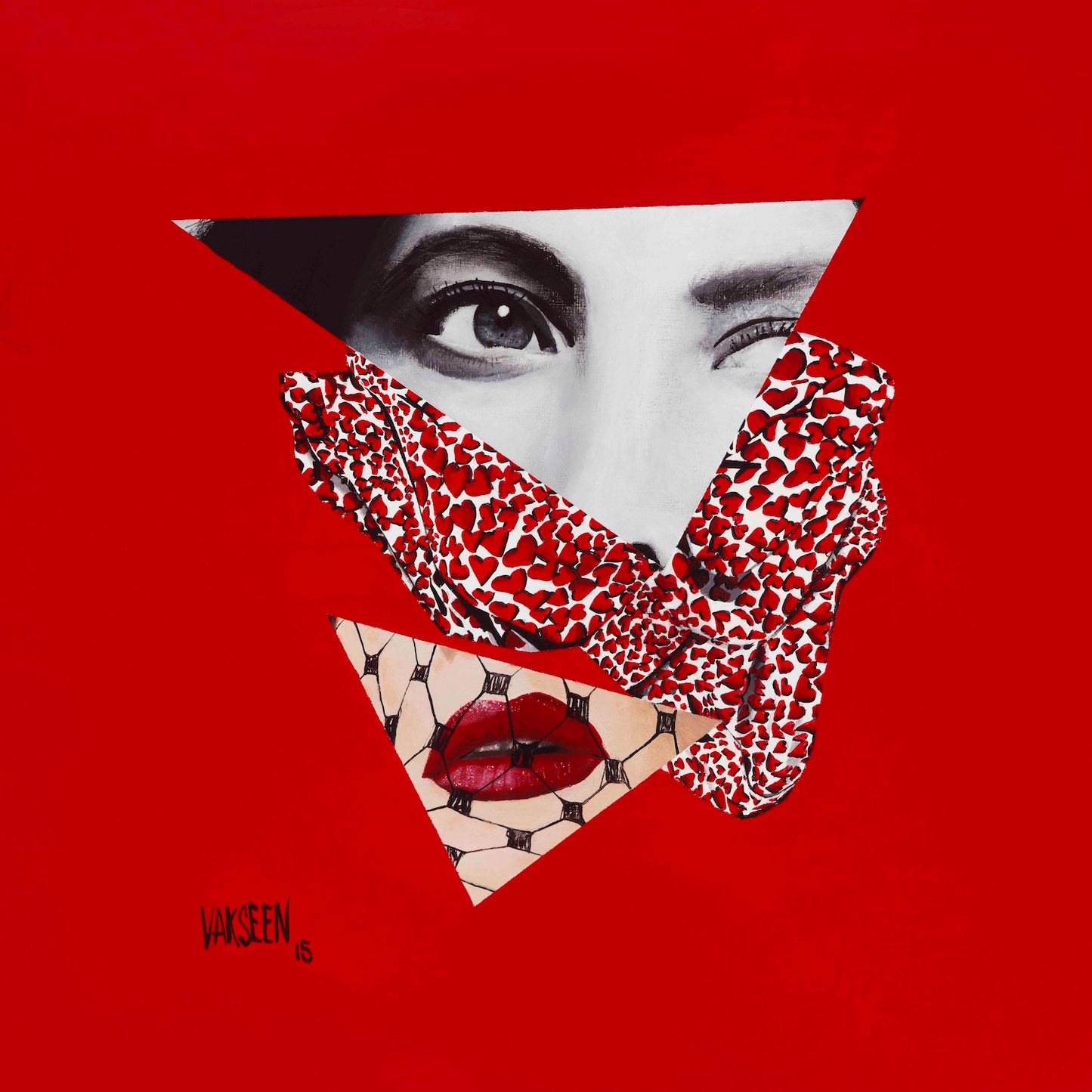 Imitation of Love - Collage Portrait – Original Acrylic Painting – Vanity Pop Series – Wall Decor by Vakseen