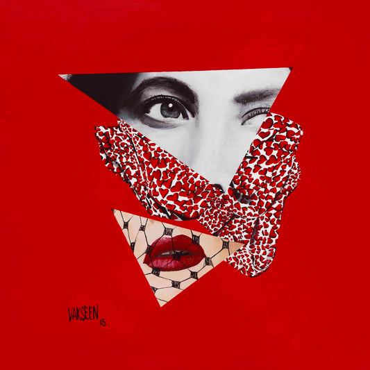Imitation of Love - Collage Portrait – Original Acrylic Painting – Vanity Pop Series – Wall Decor by Vakseen