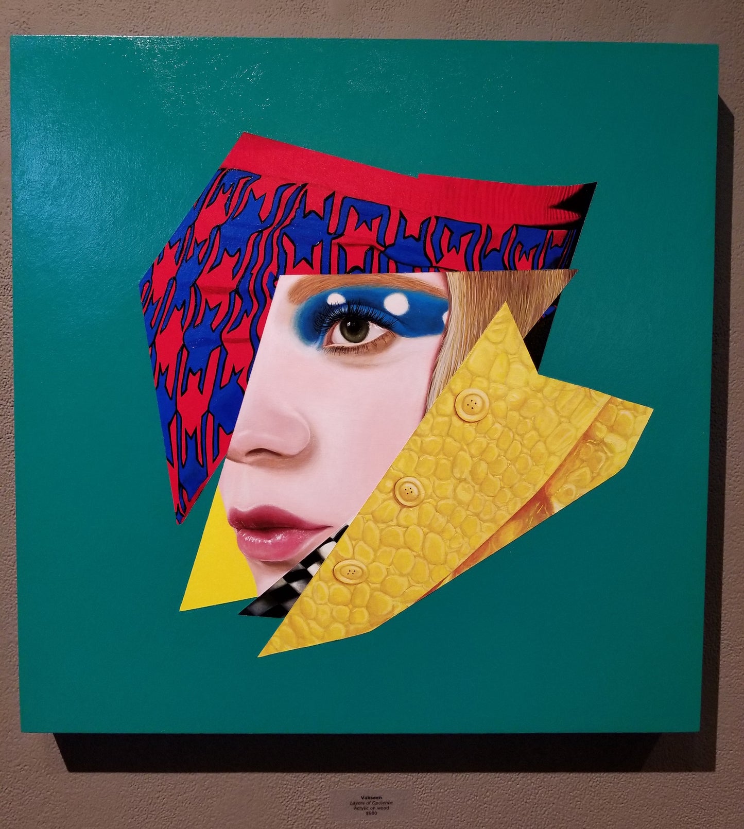 Layers of Opulence - Collage Portrait – Original Acrylic Painting – Vanity Pop Series – Wall Decor by Vakseen