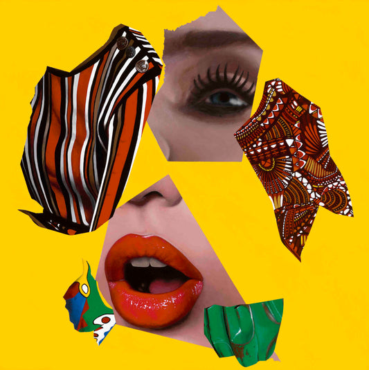 Losing Myself - Collage Portrait – Original Acrylic Painting – Vanity Pop Series – Wall Decor by Vakseen