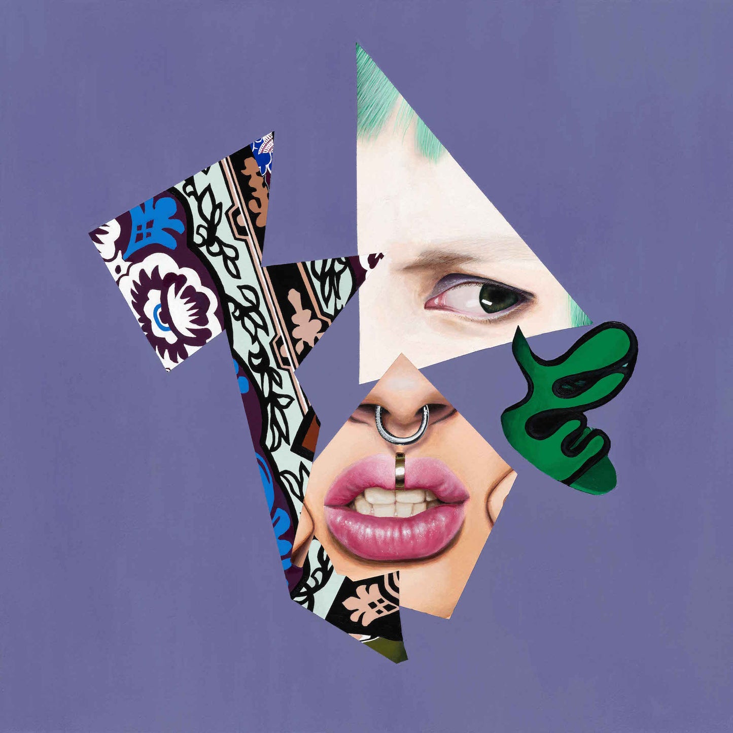 Love Hate - Collage Portrait – Original Acrylic Painting – Vanity Pop Series – Wall Decor by Vakseen