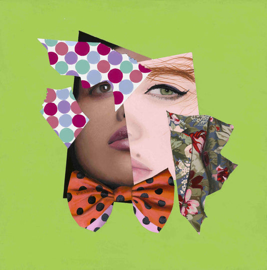Makeup Ur Mind - Collage Portrait – Original Acrylic Painting – Vanity Pop Series – Wall Decor by Vakseen