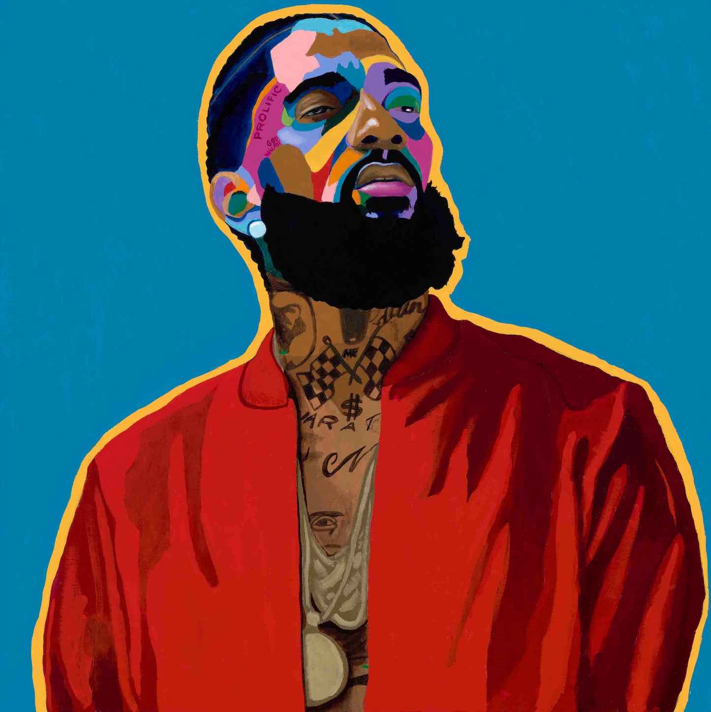 Nipsey Hussle portrait art - Limited Edition Giclee Art Prints & Wall Decor - Vakseen Art 