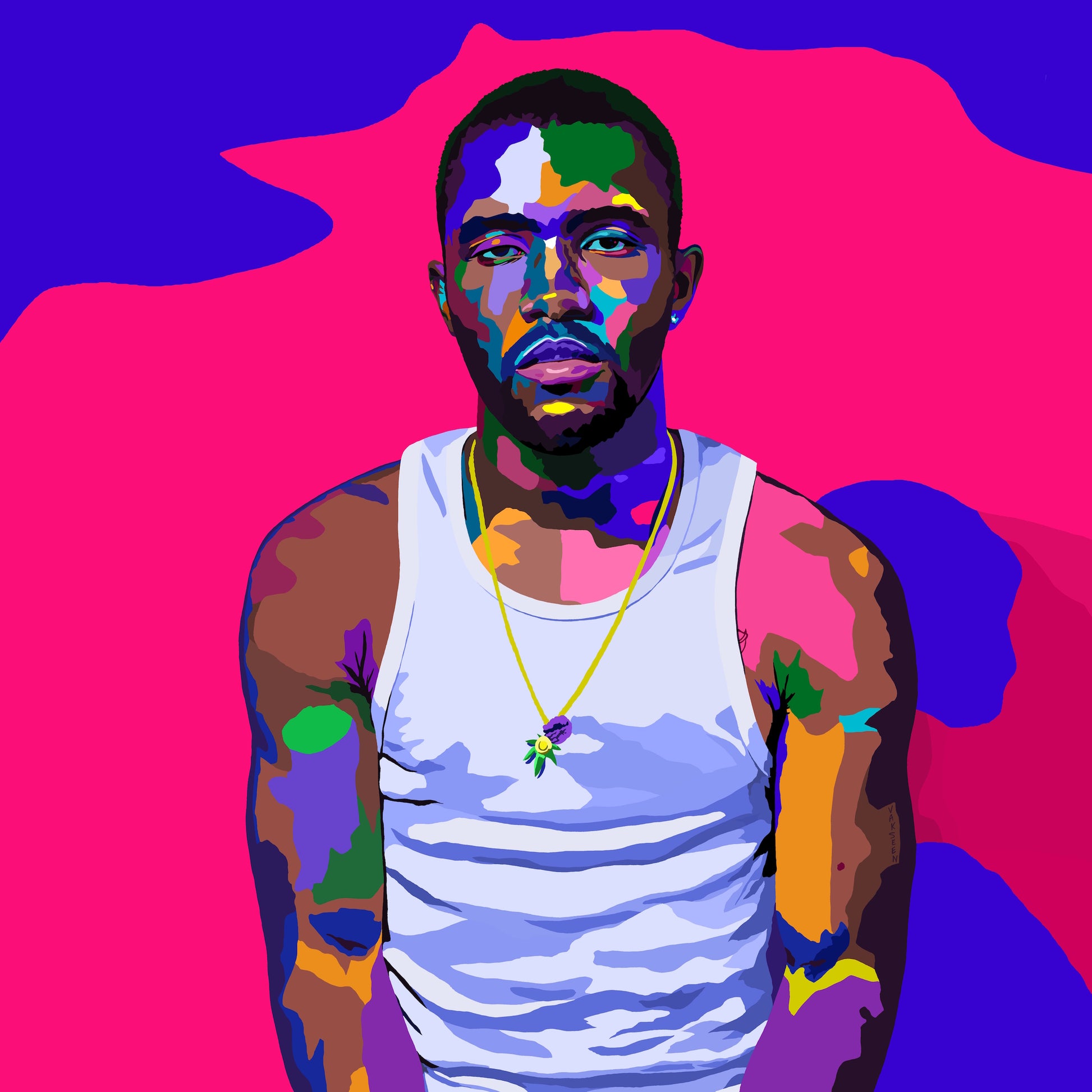 Novacaine - Frank Ocean portrait art - Limited Edition Art Print & Wall Decor - Vakseen Art