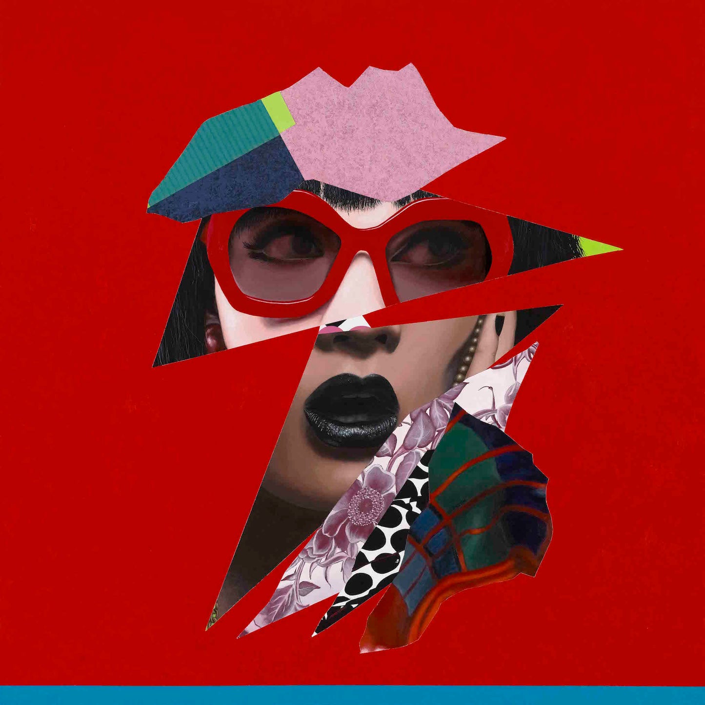 Starstruck (A Moment of Madness on Rodeo) - Collage Portrait – Original Acrylic Painting – Vanity Pop Series – Wall Decor by Vakseen