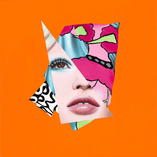 Abstract portrait Art - Vanity Pop - Collage Portrait - Original Acrylic Painting & Wall Decor - Vakseen Art