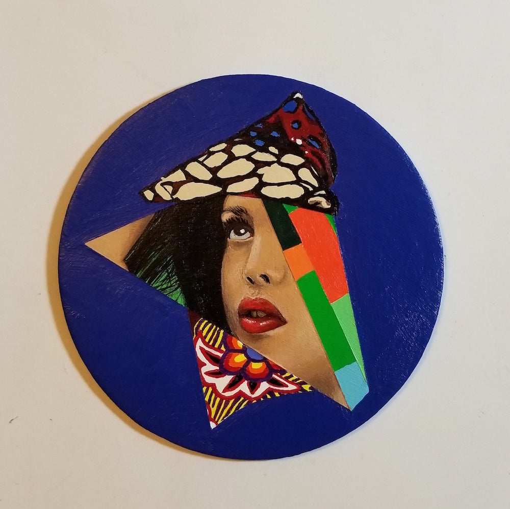 Abstract portrait Art - collage painting - Vanity Pop - Original Acrylic Painting - Vakseen Art - 