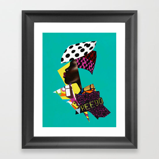 Dreams of Freedom - Abstract portrait Art - Vanity Pop - Collage Portrait - Limited Edition Giclee Art Print - Vakseen Art