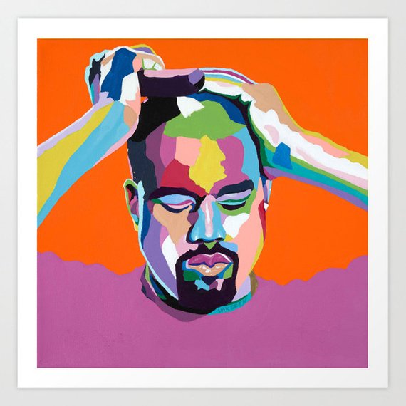Kanye West portrait art - Limited Edition Giclee Print & Wall Decor - Vakseen Art