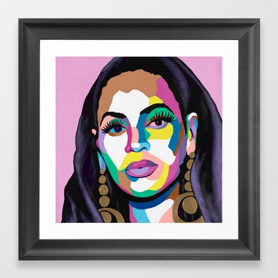 Beyonce portrait art - Limited Edition Giclee Art Prints & Wall Decor - Vakseen Art