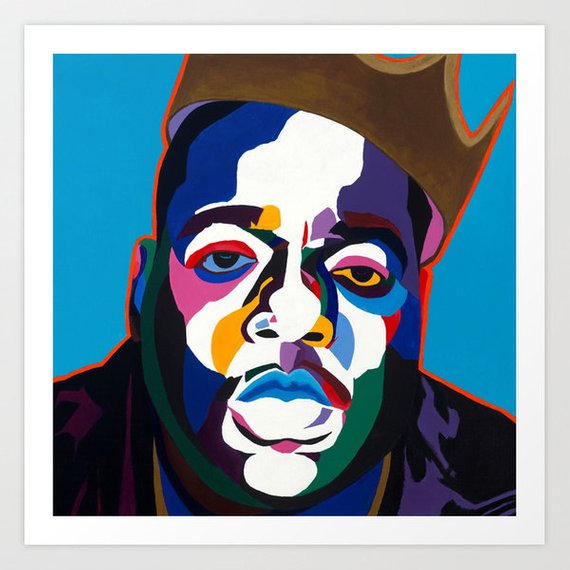 Biggie portrait art - Limited Edition Giclee Art Print - Vakseen Art