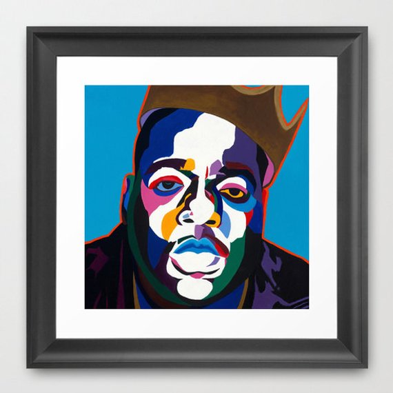 Biggie portrait art - Limited Edition Giclee Art Print - Vakseen Art