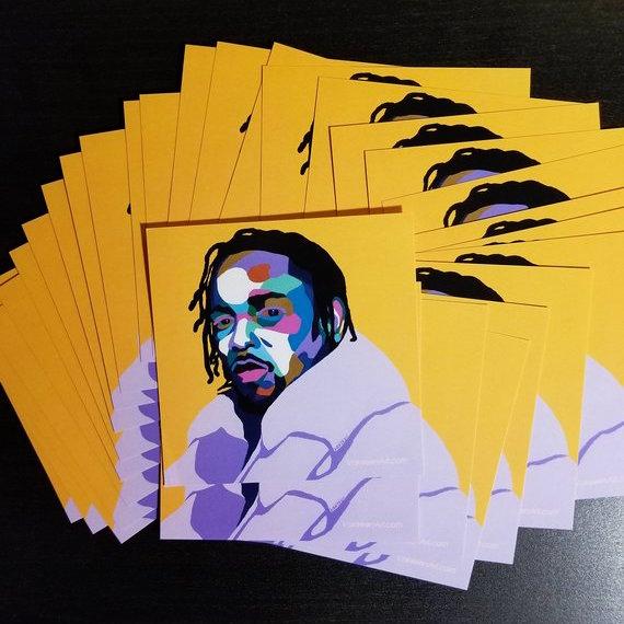 Mortal Man - Kendrick Lamar portrait art - Custom Art Stickers for Laptops & Wall Decor - Vakseen Art