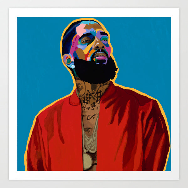Nipsey Hussle portrait art - Limited Edition Giclee Art Prints & Wall Decor - Vakseen Art 