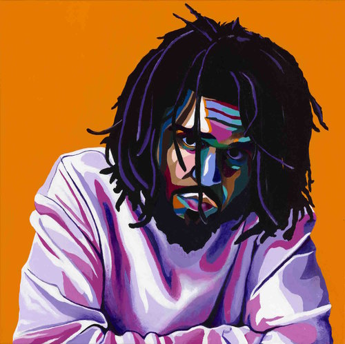 Cole World - J. Cole portrait Art - Original Acrylic Painting & Wall Decor - Vakseen Art